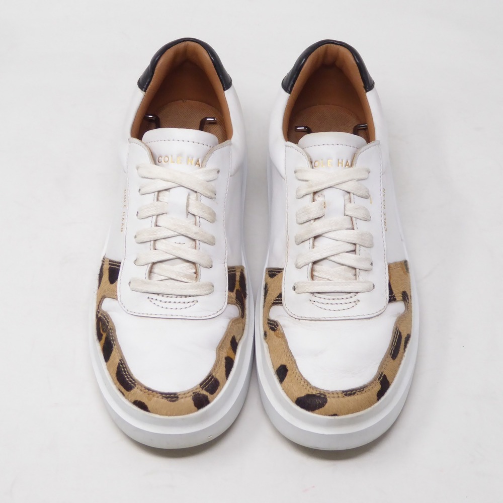 Cole Haan Womens Grandpro Rally Court Sneakers White Leopard Print Size 7B - Picture 3 of 11